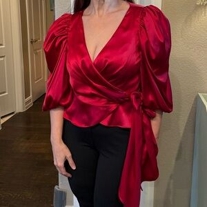 Posh Couture Vibrant Red Blouse